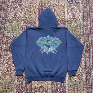 VTG Rare 80s 90s Gordon Smith G&S Surf Skate‎ Big Logo Hoodie Navy Santee M USA